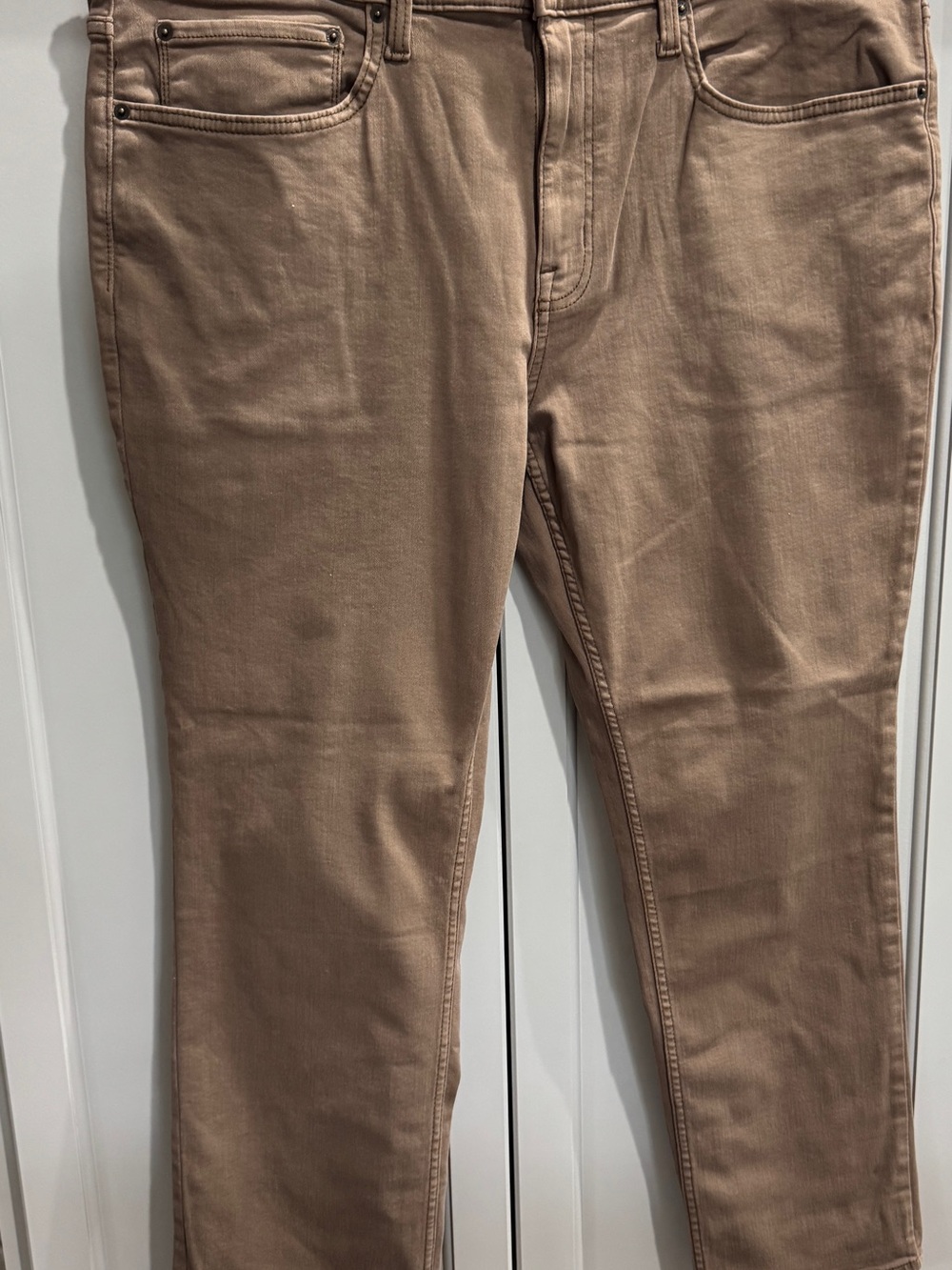 Slim Straight Tan Pants